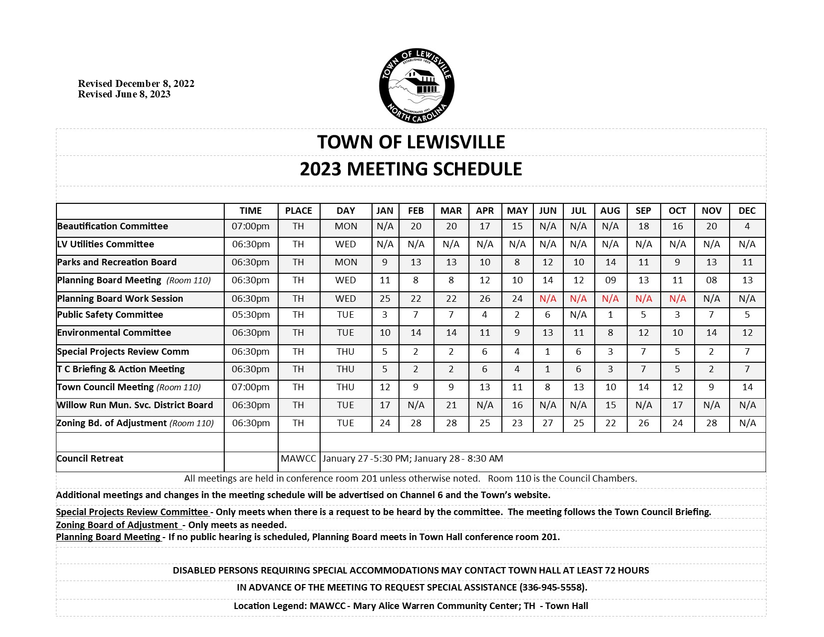meeting-schedule-town-of-lewisville-nc