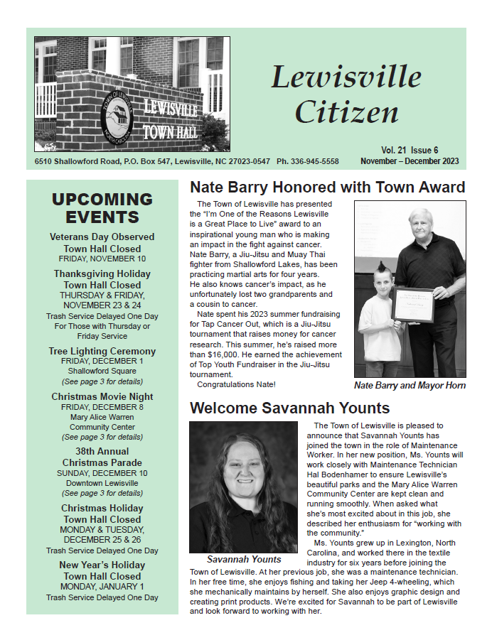 Lewisville Citizen Newsletter