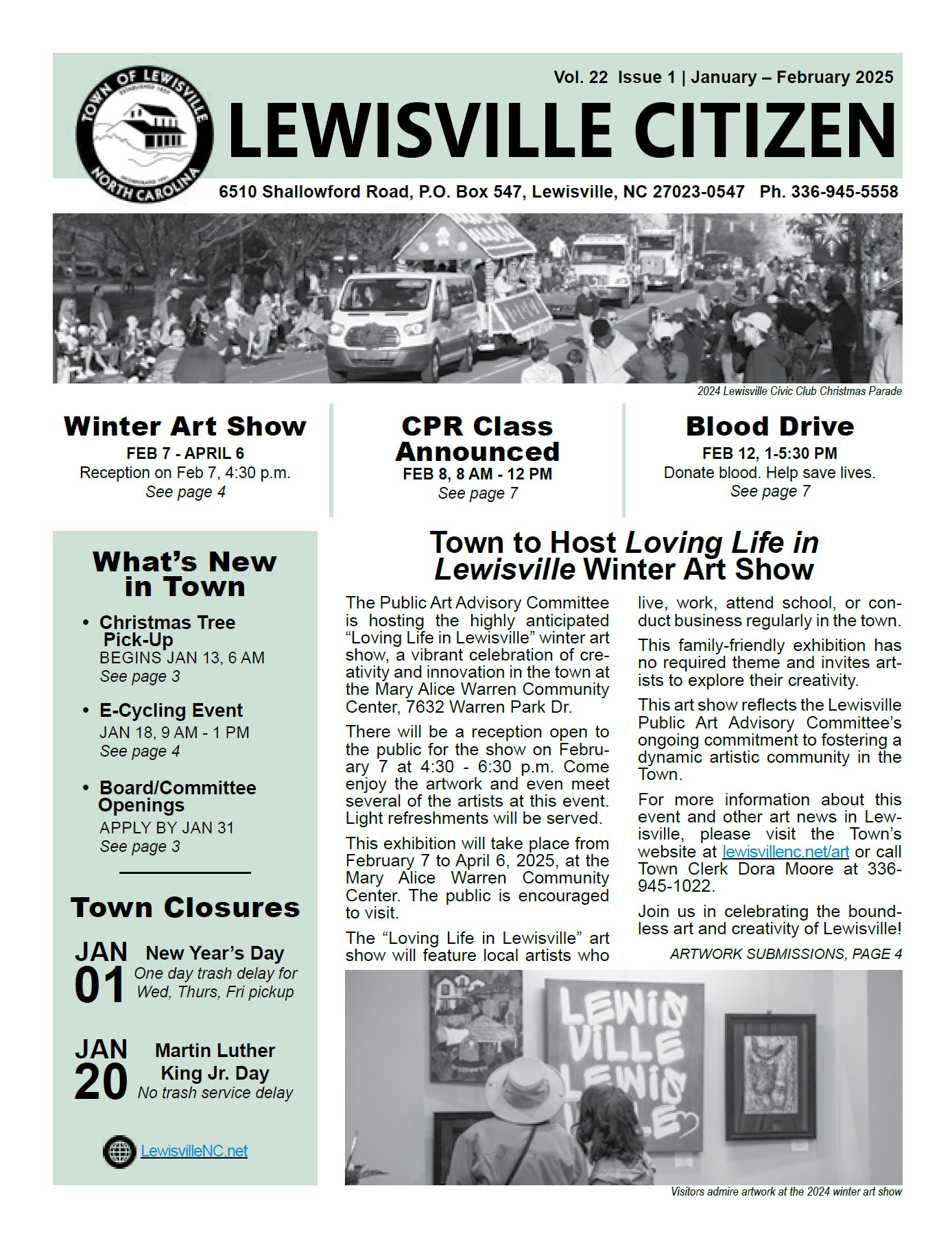 Lewisville Citizen Vol. 22 Issue 1 Cover