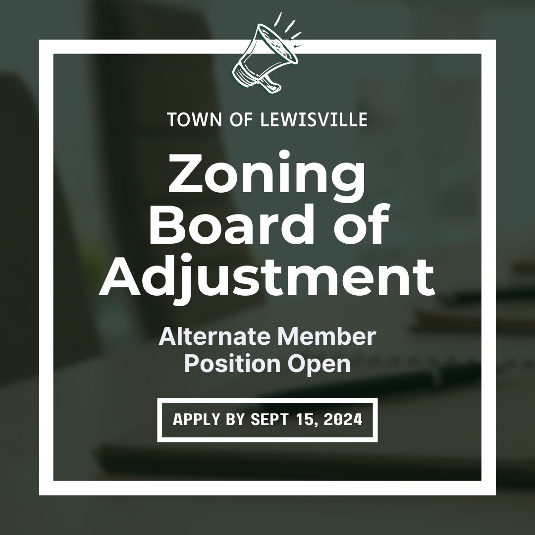 Open Zoning Board of Adjustment Position in Lewisville