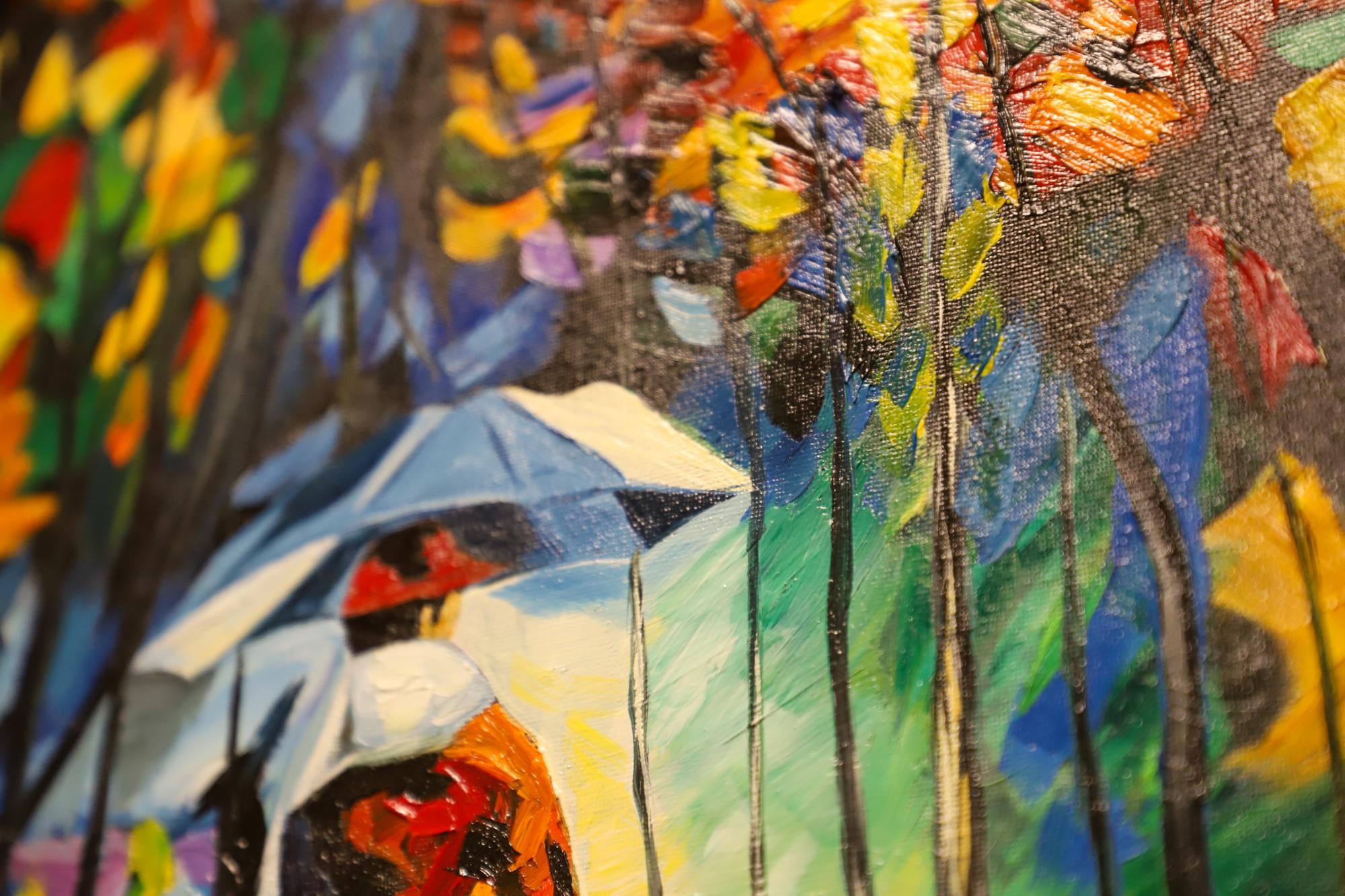 Details of a colorful painting