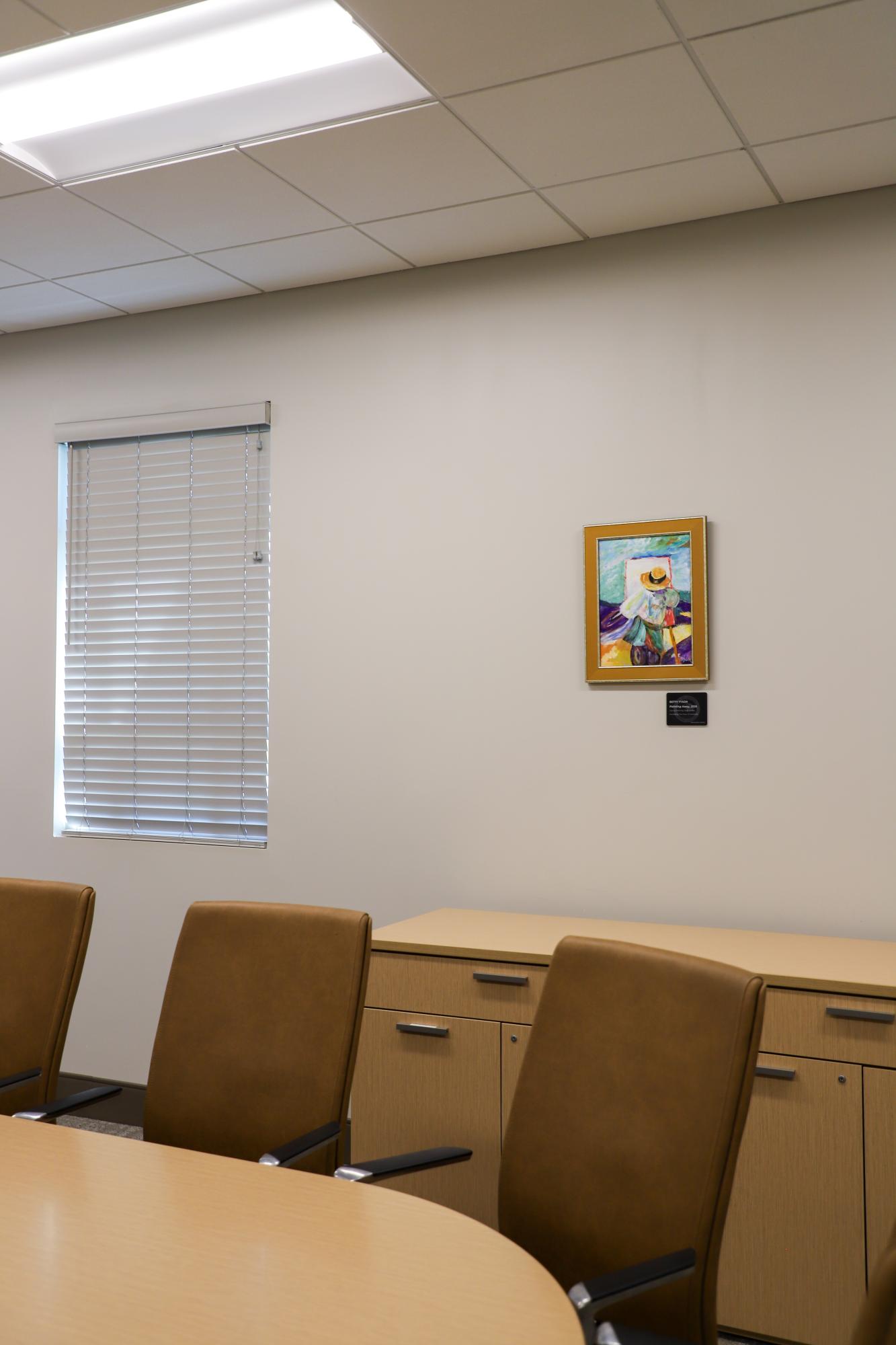 Painting hanging on the wall of the Great Wagon Room at the Mary Alice Warren Community Center