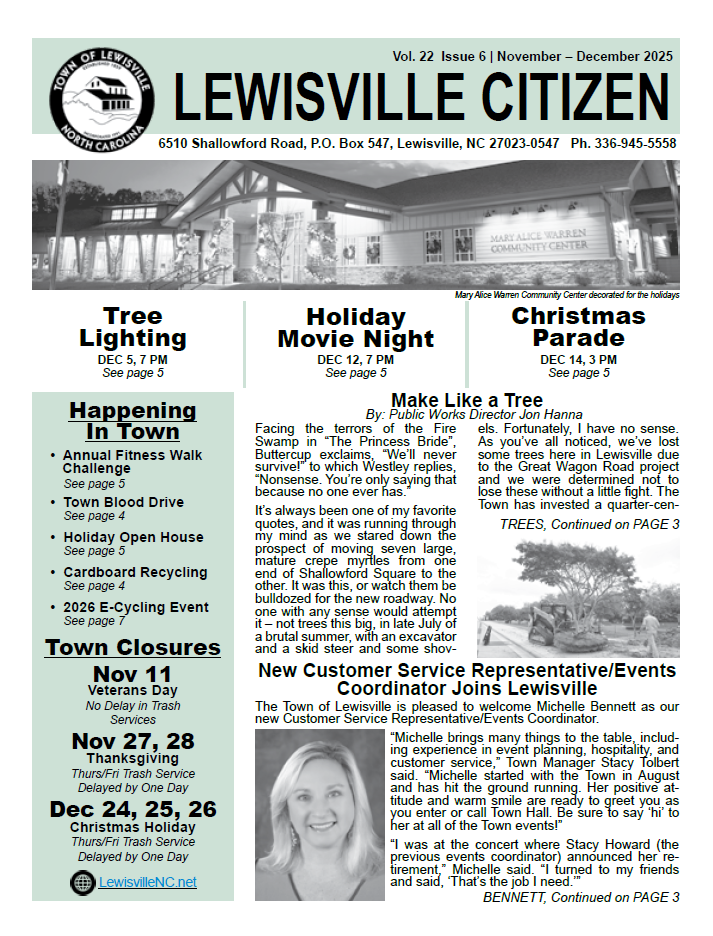 Lewisville Citizen Vol. 22 Issue 6 Cover