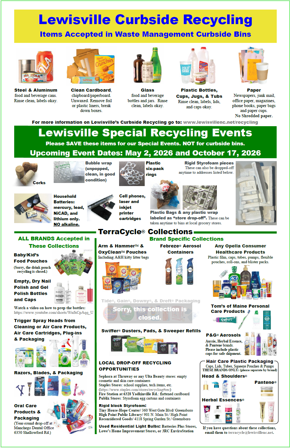 Lewisville curbside and special recycling guide