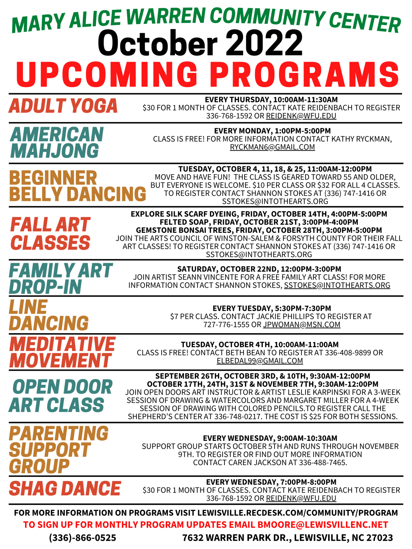 MAWCC October Programs