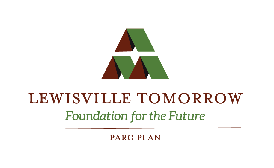 Lewisville Tomorrow logo: parc plan