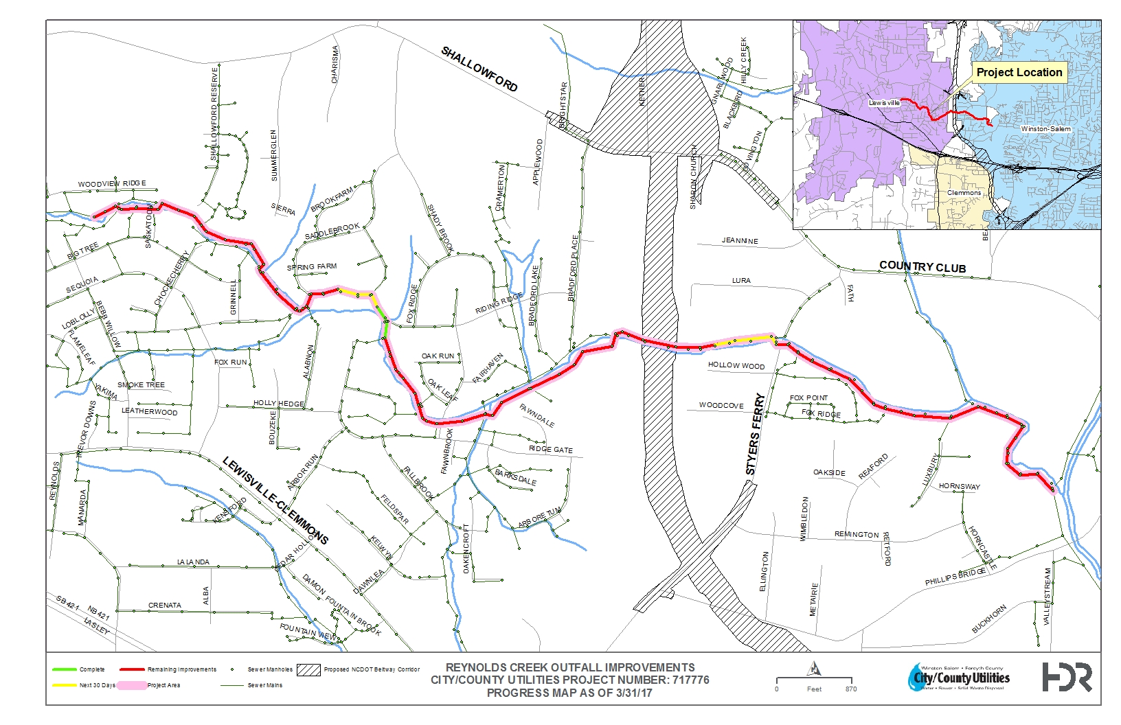Reynolds Creek Sewer Outfall Project Map